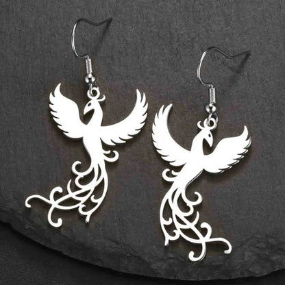 Regal Phoenix Surgical Steel Earrings and Necklace
