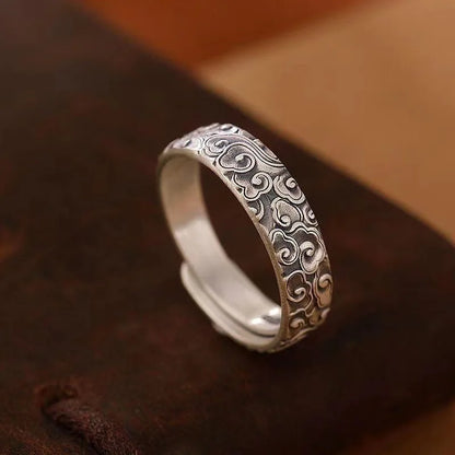 Sea Waves Adjustable Silver Plated Ring