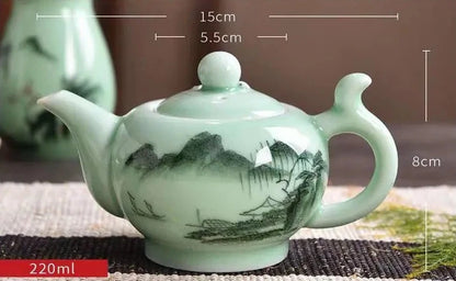 Hand-painted Full Tea Set Celadon