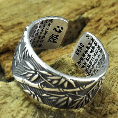 Sacred Bamboo Adjustable 999 Fine Silver Ring