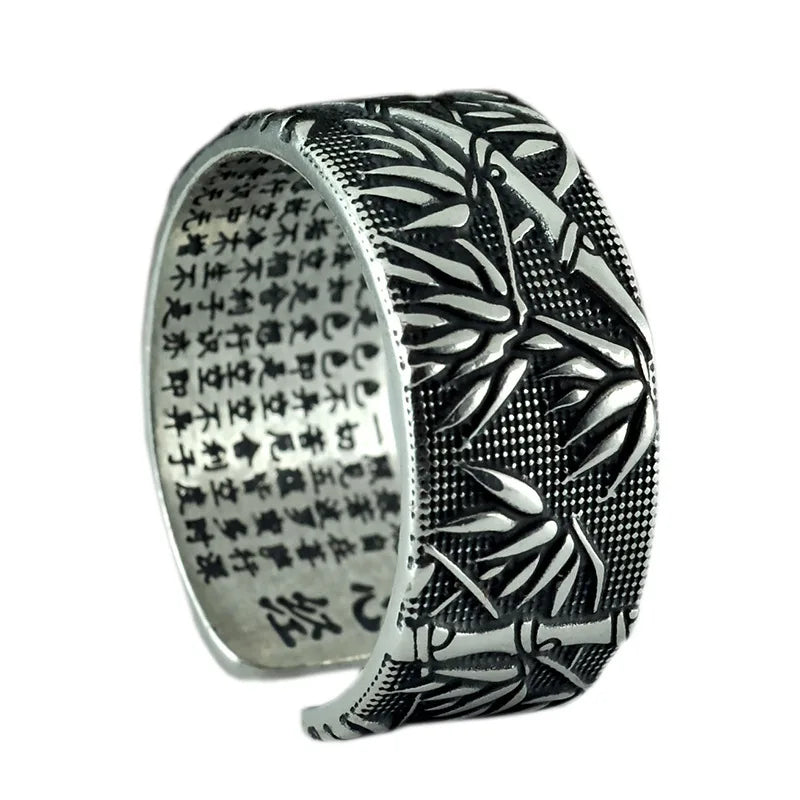 Sacred Bamboo Adjustable 999 Fine Silver Ring