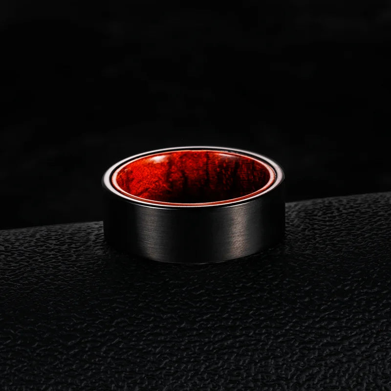 Sacred Forest Tungsten Carbide and Sandalwood Ring
