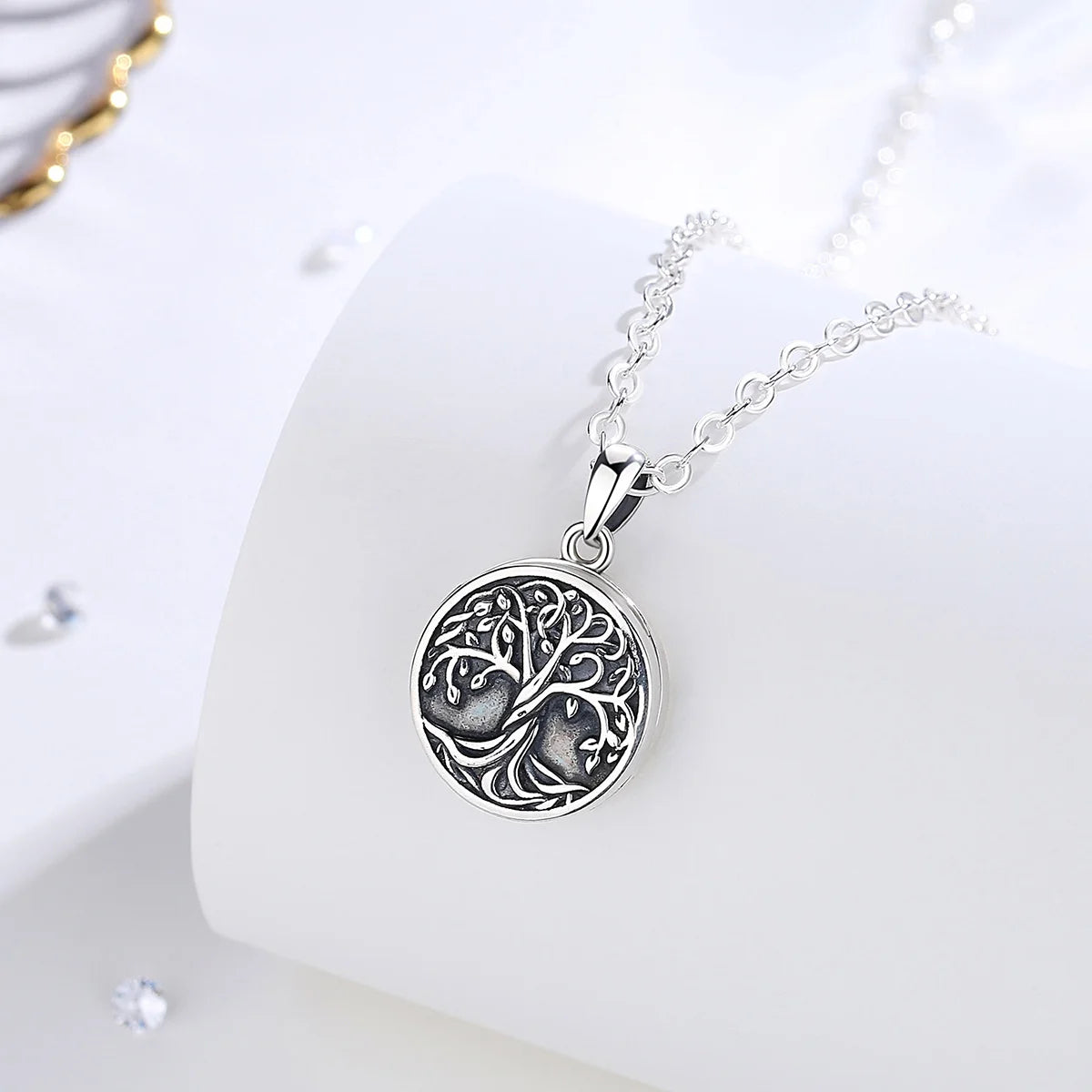 Sakura Cherry Blossom Locket 925 Sterling Silver Necklace