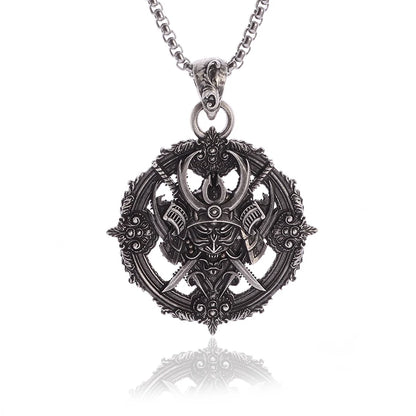 Samurai Mask Steel Necklace