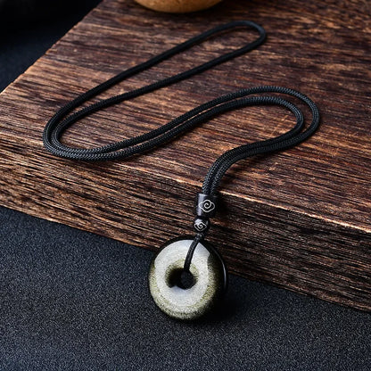 Tibetan Obsidian Protection Necklace