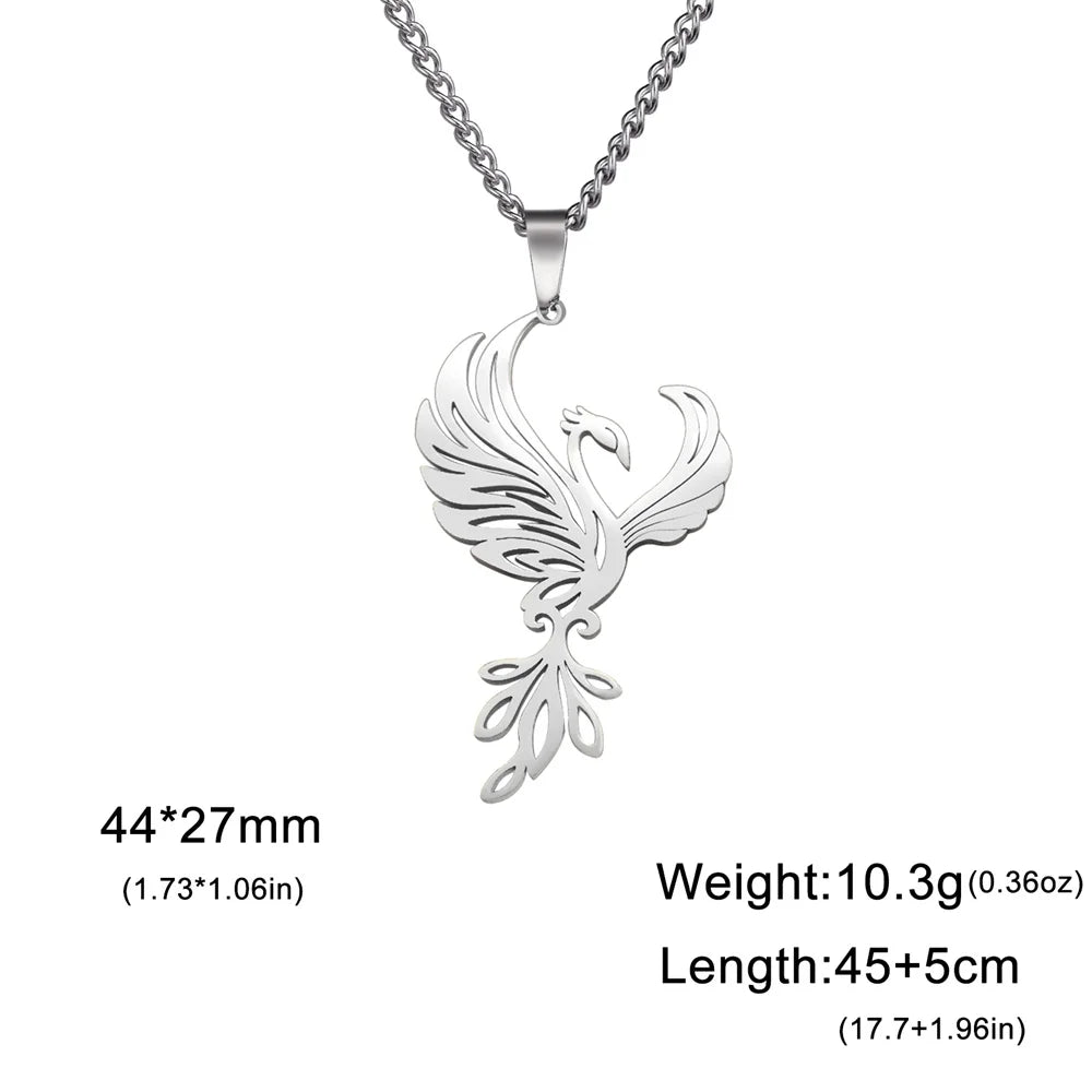 Regal Phoenix Surgical Steel Earrings and Necklace