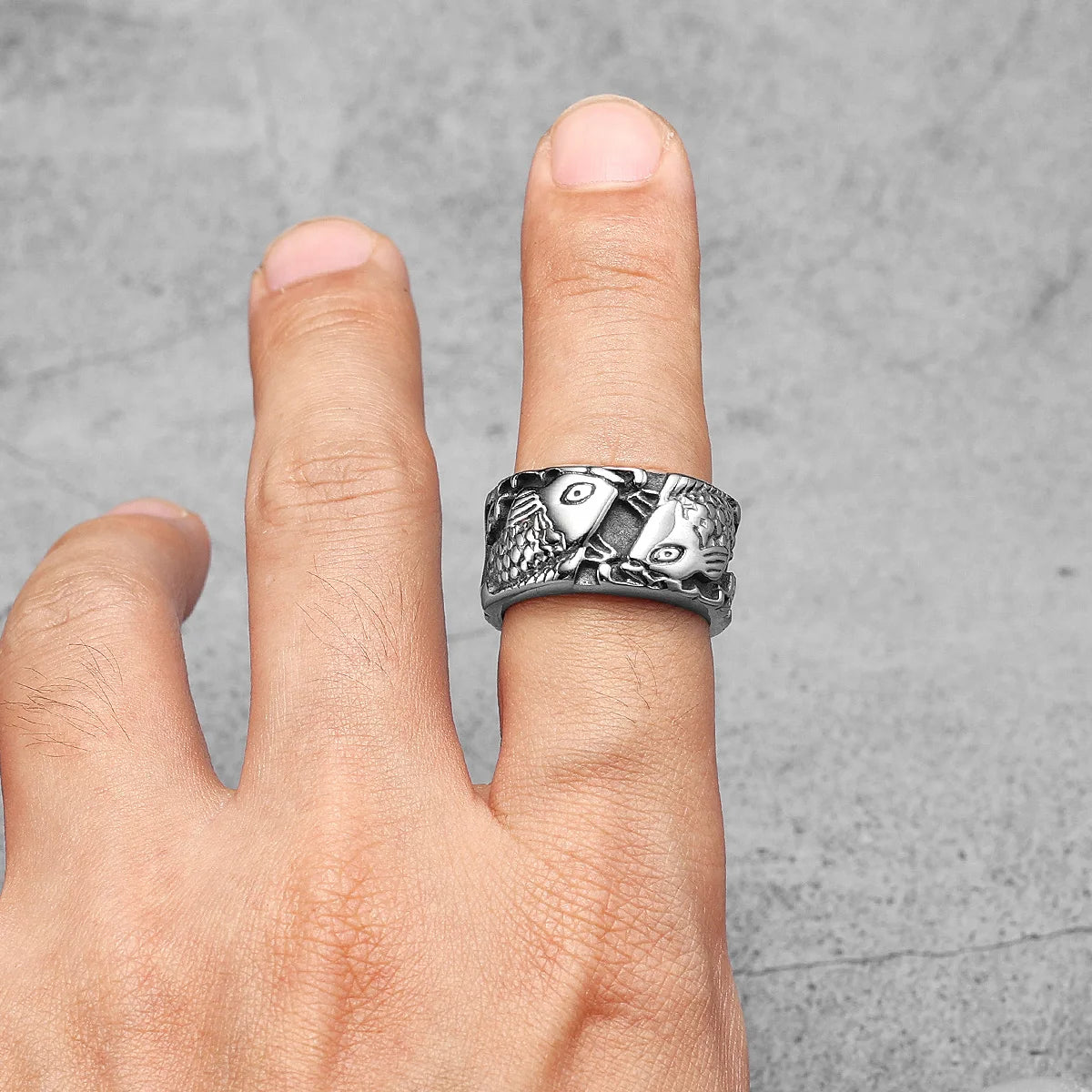 Koi Fish Steel Ring