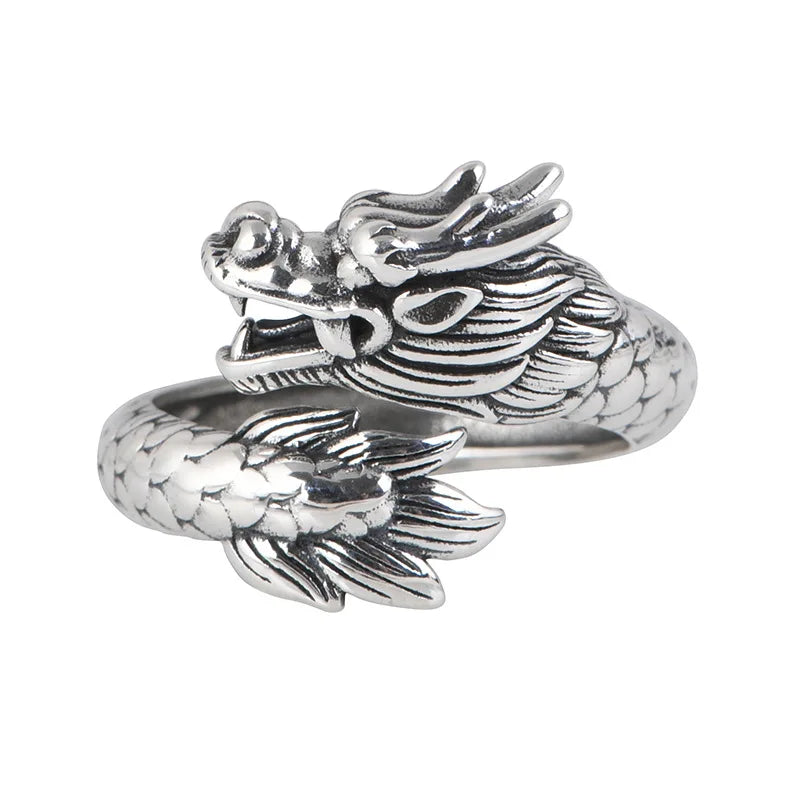 Watatsumi Dragon Kami of the Seas  Adjustable 925 Sterling Silver Ring