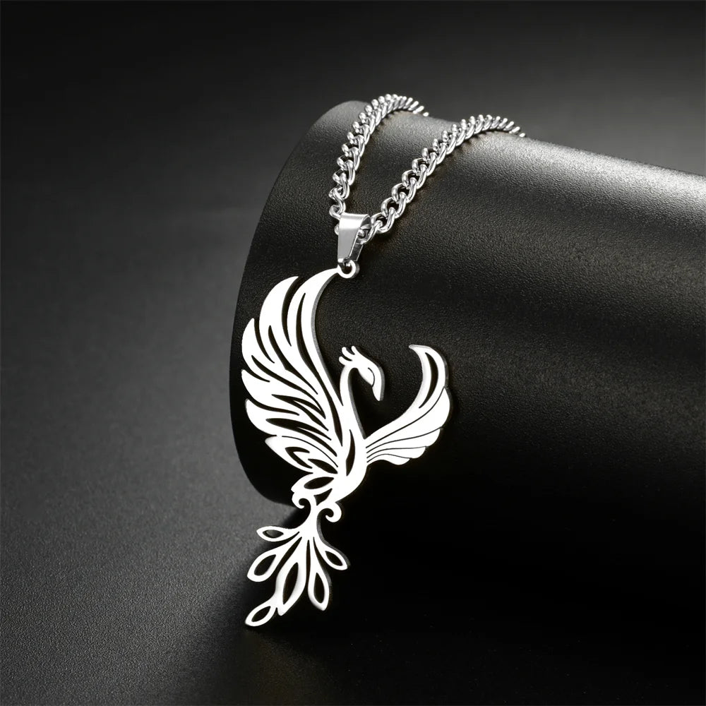 Regal Phoenix Surgical Steel Earrings and Necklace