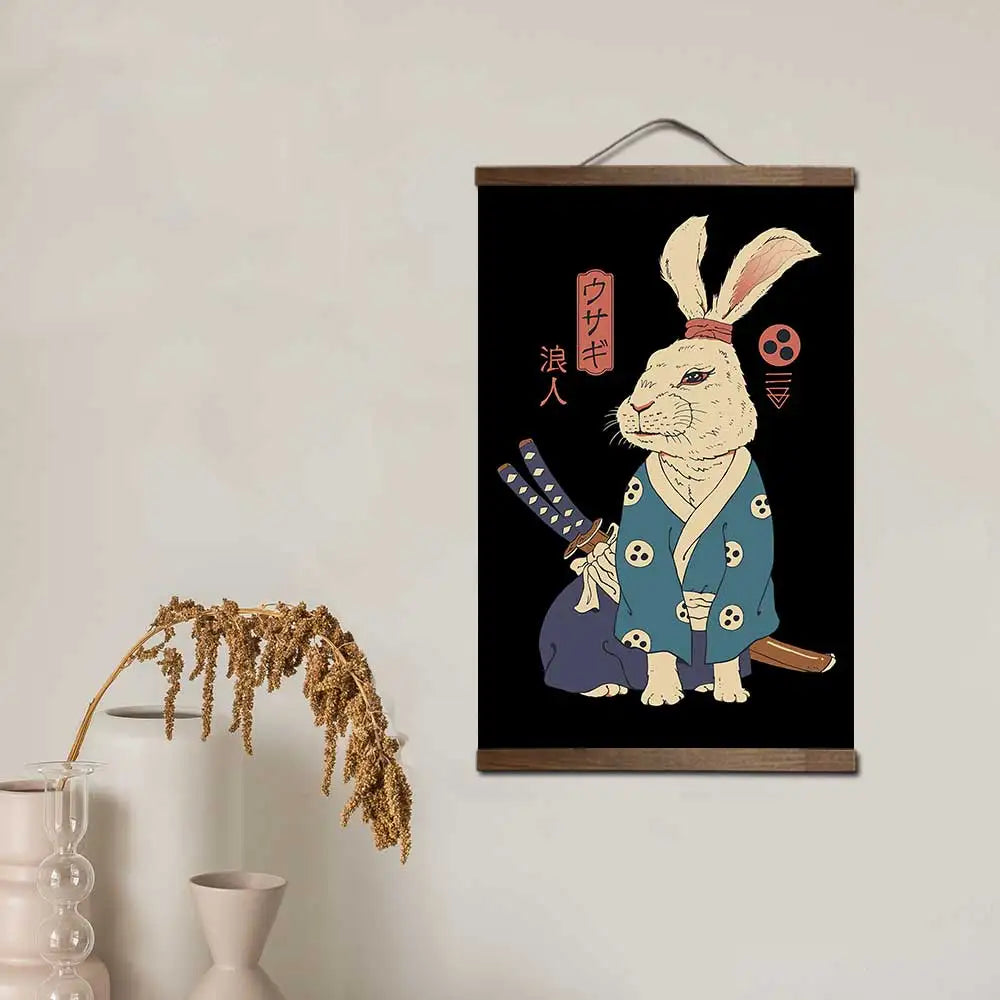 Samurai Cat Neko Wall Art