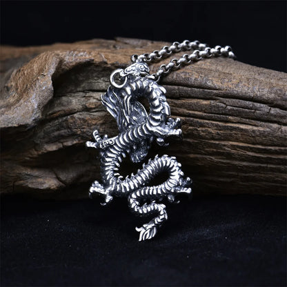 The Silver Dragon Ryujin Kami of Seas 925 Sterling Silver Necklace