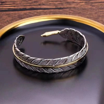 Crane Feather Steel Bracelet