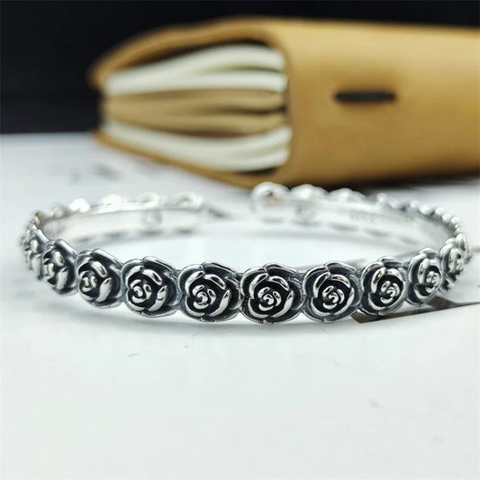 Garden Roses 925 Sterling Silver Bracelet