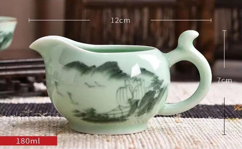 Hand-painted Full Tea Set Celadon