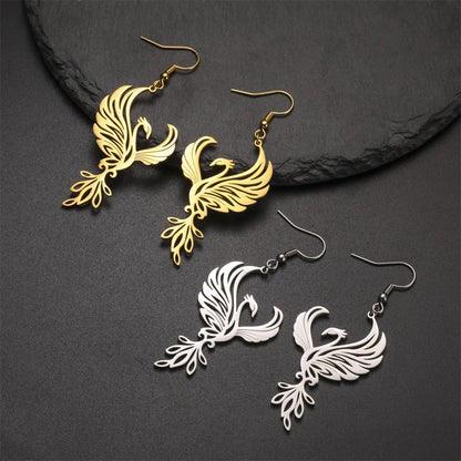 Regal Phoenix Surgical Steel Earrings and Necklace