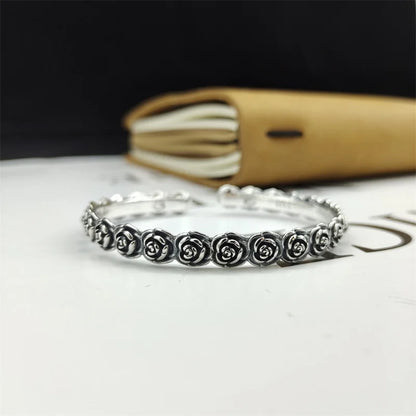 Garden Roses 925 Sterling Silver Bracelet