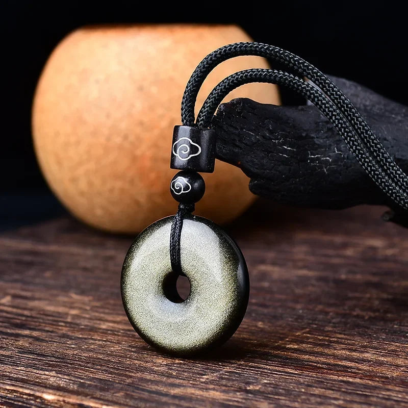 Tibetan Obsidian Protection Necklace