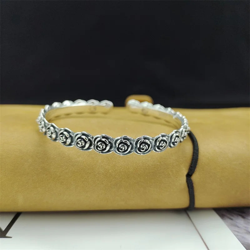 Garden Roses 925 Sterling Silver Bracelet