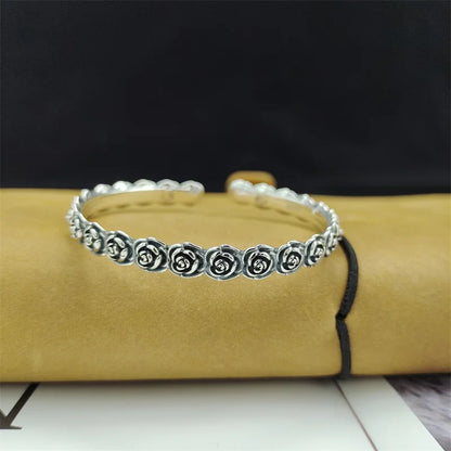 Garden Roses 925 Sterling Silver Bracelet