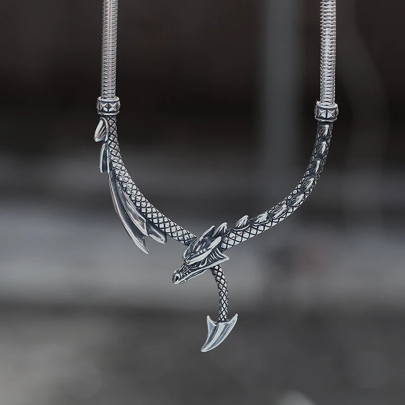 Tatsu Dragon Steel Necklace