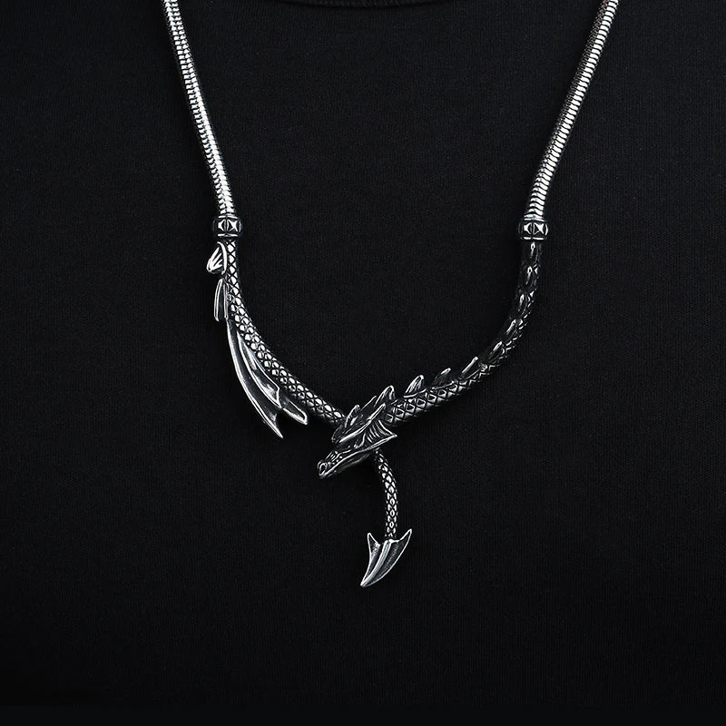 Tatsu Dragon Steel Necklace