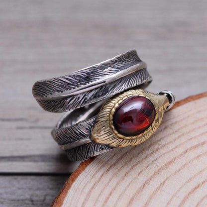 The Eye of the Yatagaratsu Raven 925 Sterling Silver Ring