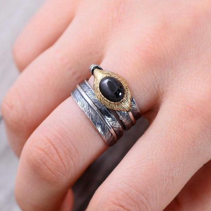 The Eye of the Yatagaratsu Raven 925 Sterling Silver Ring