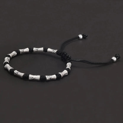 The Bamboo Cutter 999 Fine Silver and Cow Leather Bracelet