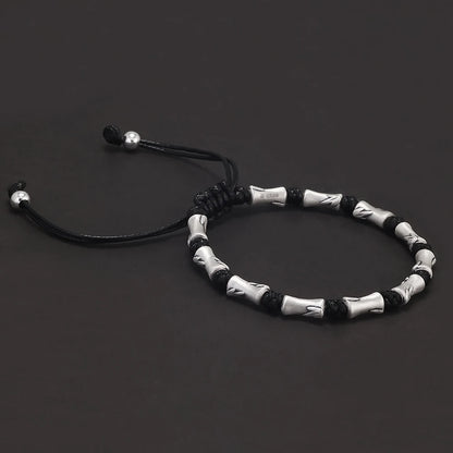 The Bamboo Cutter 999 Fine Silver and Cow Leather Bracelet