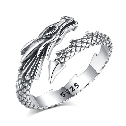 The Sea Dragon 925 Sterling Silver Adjustable Ring