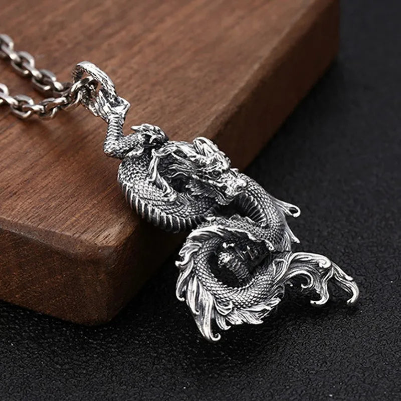 The Silver Dragon Ryujin Kami of Seas 925 Sterling Silver Necklace