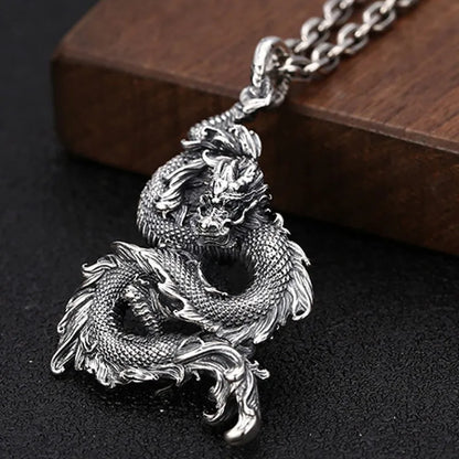 The Silver Dragon Ryujin Kami of Seas 925 Sterling Silver Necklace