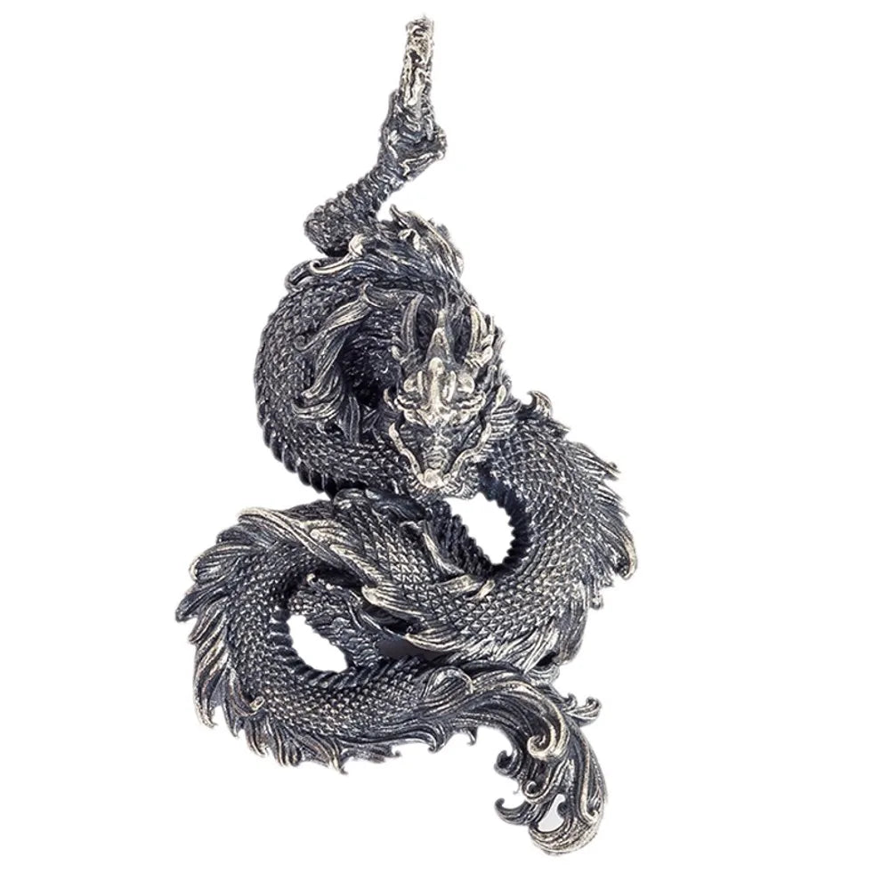 The Silver Dragon Ryujin Kami of Seas 925 Sterling Silver Necklace