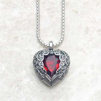 Winged Heart of the Warrior 925 Silver Necklace