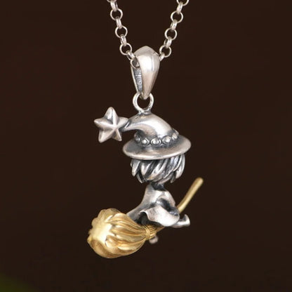 Yamamba the Japanese Mountain Witch 925 Sterling Silver Pendant
