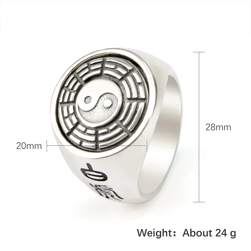 Yin and Yang 925 Sterling Silver Ring