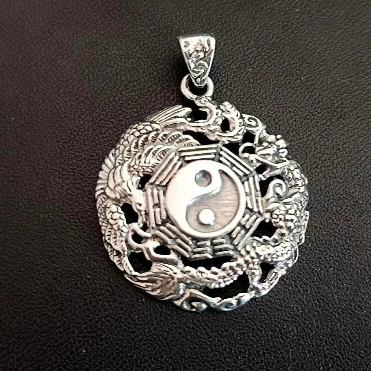 Yin and Yang Sterling Silver Pendant