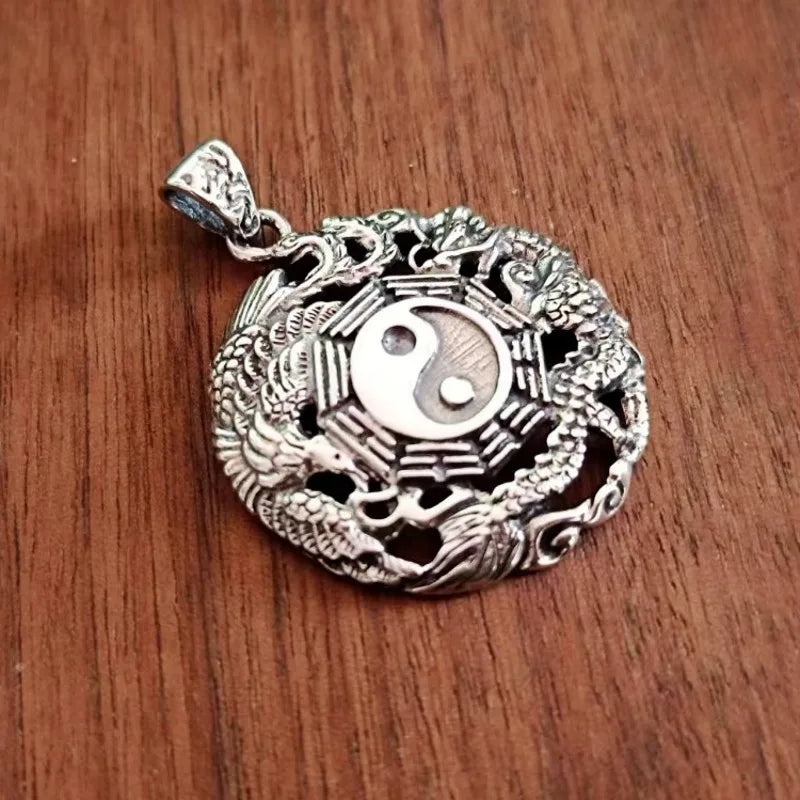 Yin and Yang Sterling Silver Pendant